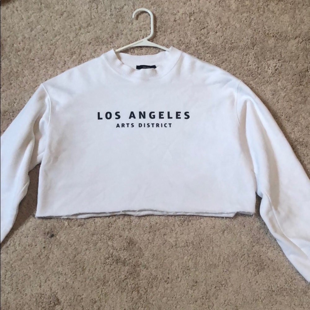 Forever 21 white cropped sweatshirt
